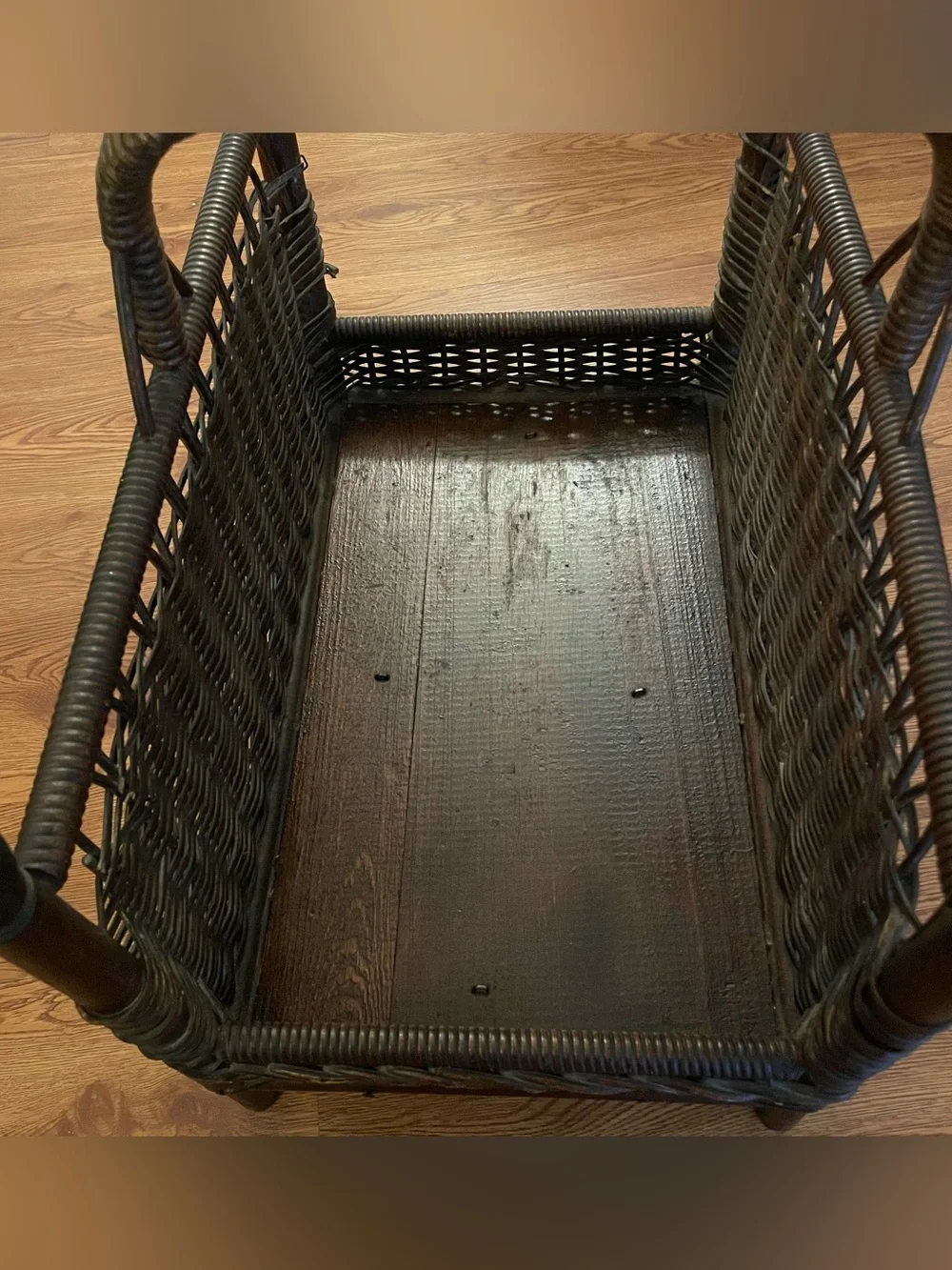 Vintage Wicker & Rattan Magazine Rack Holder Canterbury Boho Chic Mid Century